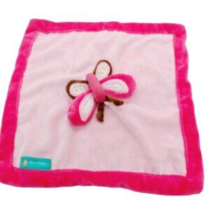 Tiddliwinks Pink Butterfly Lovey Security Blanket 11" Baby Square plush stuffed